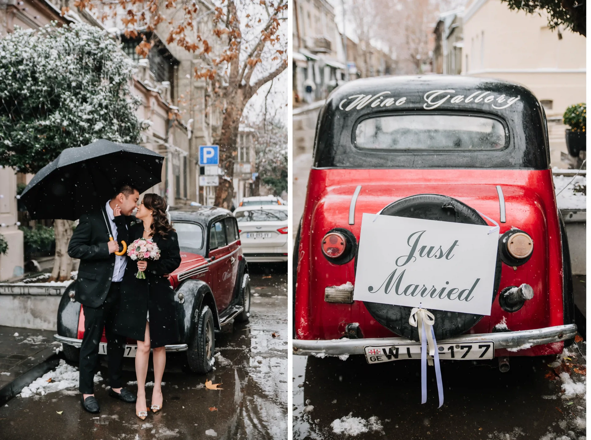 Свадебная фотосессия с зонтом в Грузии