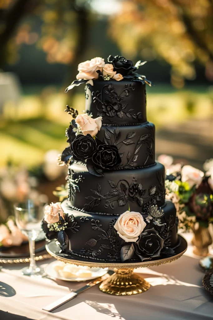 Торт для свадьбы в черном цвете в Грузии